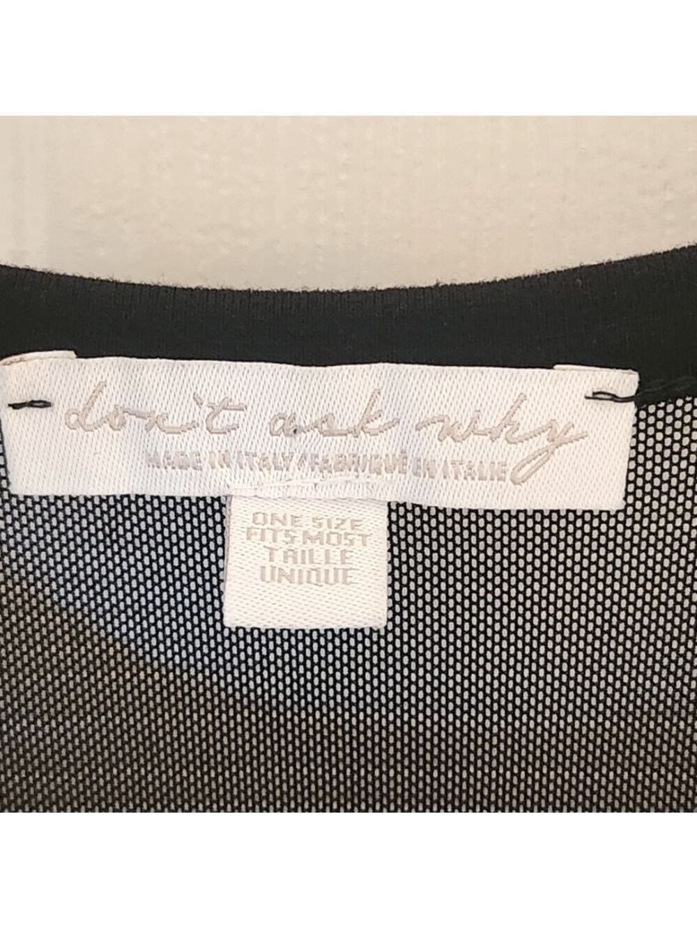 Don't Ask Why Sheer V-Dip Dress One Size Black Tshirt Material Viscose Nylon - Picture 4 of 12